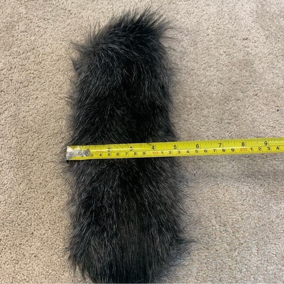 Surell dark gray black faux fur headband neck scarf - Picture 8 of 10